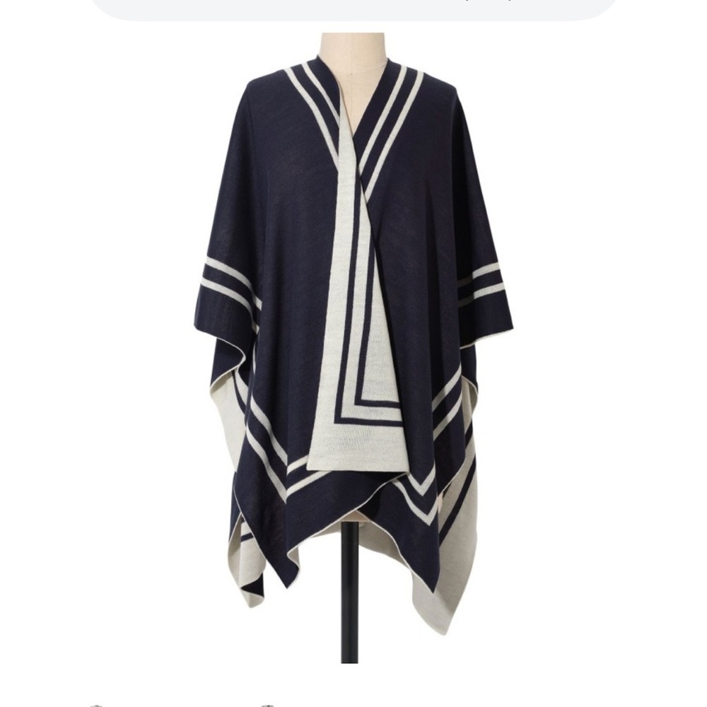 Ralph Lauren Blue Label Jet Set Ruana RevPoncho. One Size fits all. NWT EA113